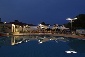 Camp Amarin evening by the pool